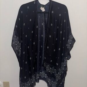 Ralph Lauren Navy and White Kimono Cardigan